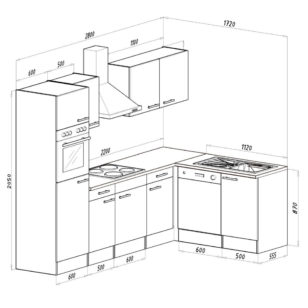 Leziter Unitate de bucătărie de colț Yorki 280 cu cuptor și cuptor cu microunde [3]