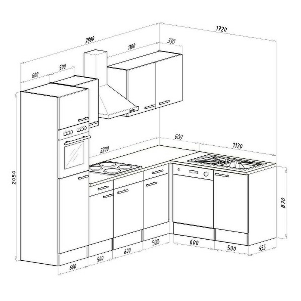 Leziter Unitate de bucătărie de colț Yorki 280 cu cuptor și cuptor cu microunde [6]