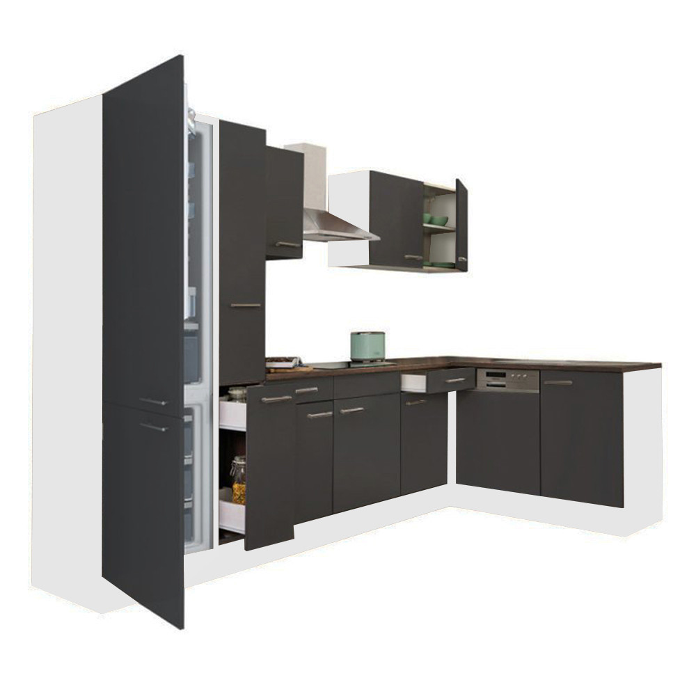 Mobilier bucătărie - Leziter Unitate de bucătărie de colț Yorki 310 cu congelator inferior și frigider