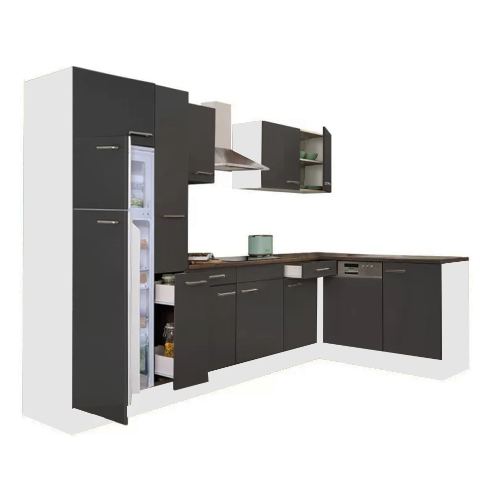 Mobilier bucătărie - Leziter Unitate de bucătărie de colț Yorki 310 cu congelator superior și frigider