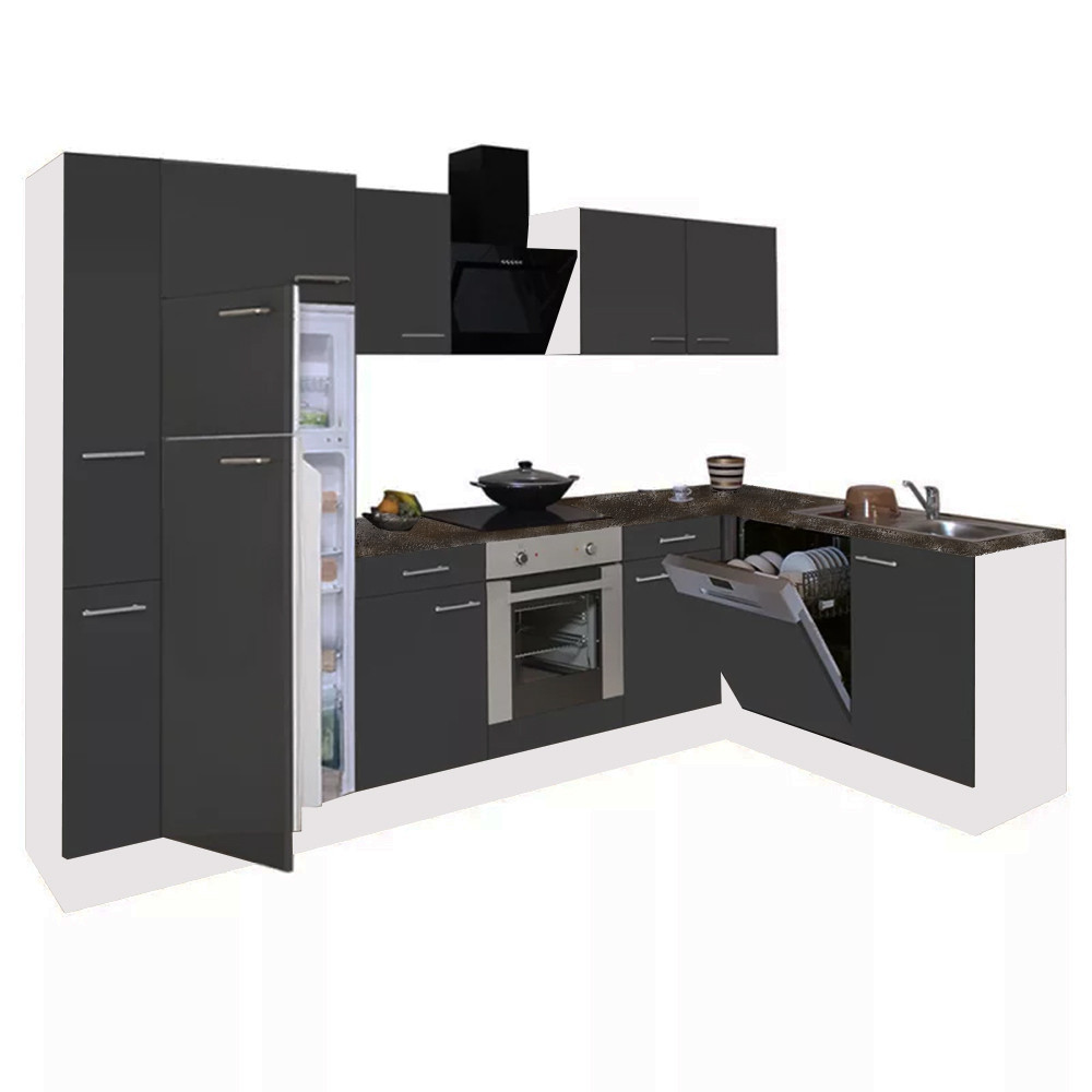 Mobilier bucătărie - Leziter Unitate de bucătărie de colț Yorki 310 cu cuptor inferior, congelator superior și frigider