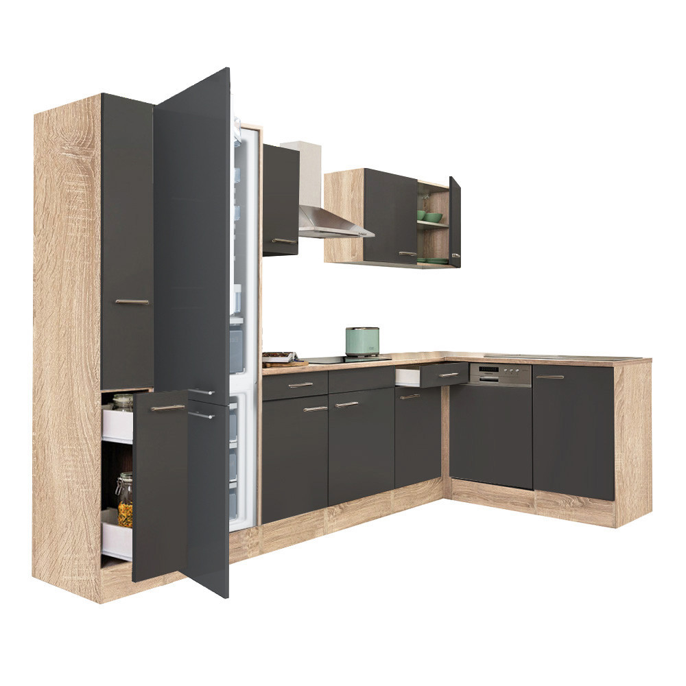 Mobilier bucătărie - Leziter Unitate de bucătărie de colț Yorki 310 cu congelator inferior și frigider