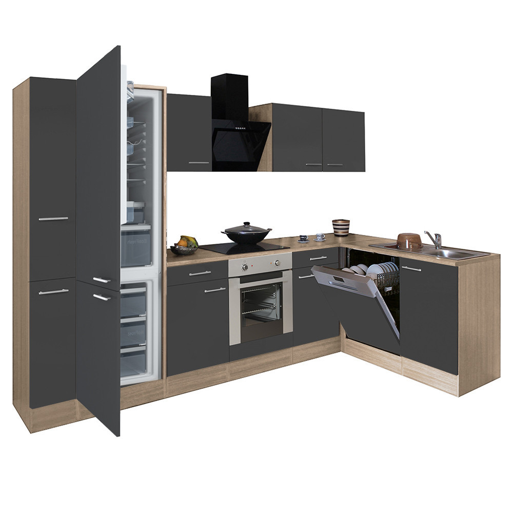 Mobilier bucătărie - Leziter Unitate de bucătărie de colț Yorki 310 cu cuptor inferior și frigider cu congelator inferior