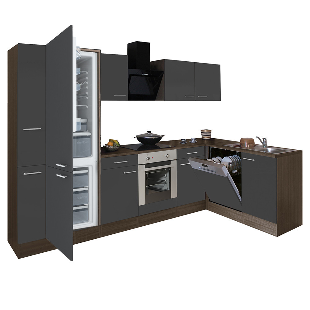 Mobilier bucătărie - Leziter Unitate de bucătărie de colț Yorki 310 cu cuptor inferior și frigider cu congelator inferior