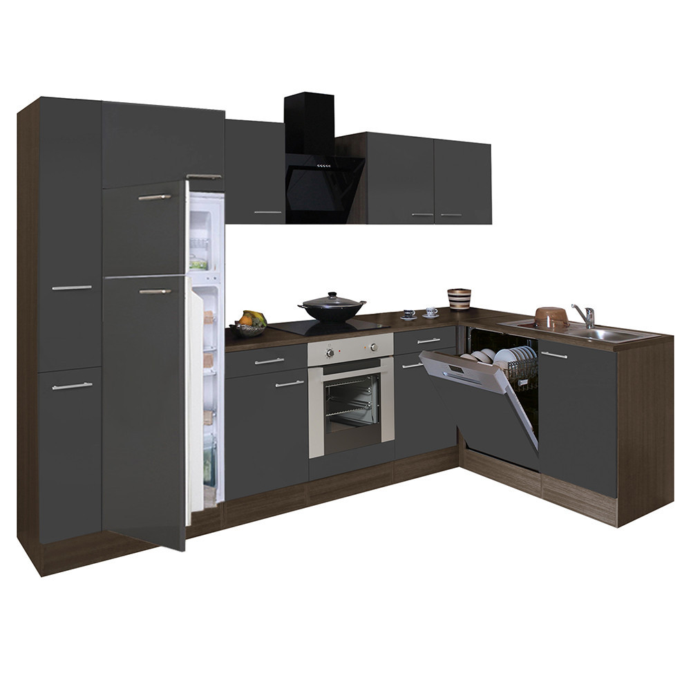 Mobilier bucătărie - Leziter Unitate de bucătărie de colț Yorki 310 cu cuptor inferior, congelator superior și frigider