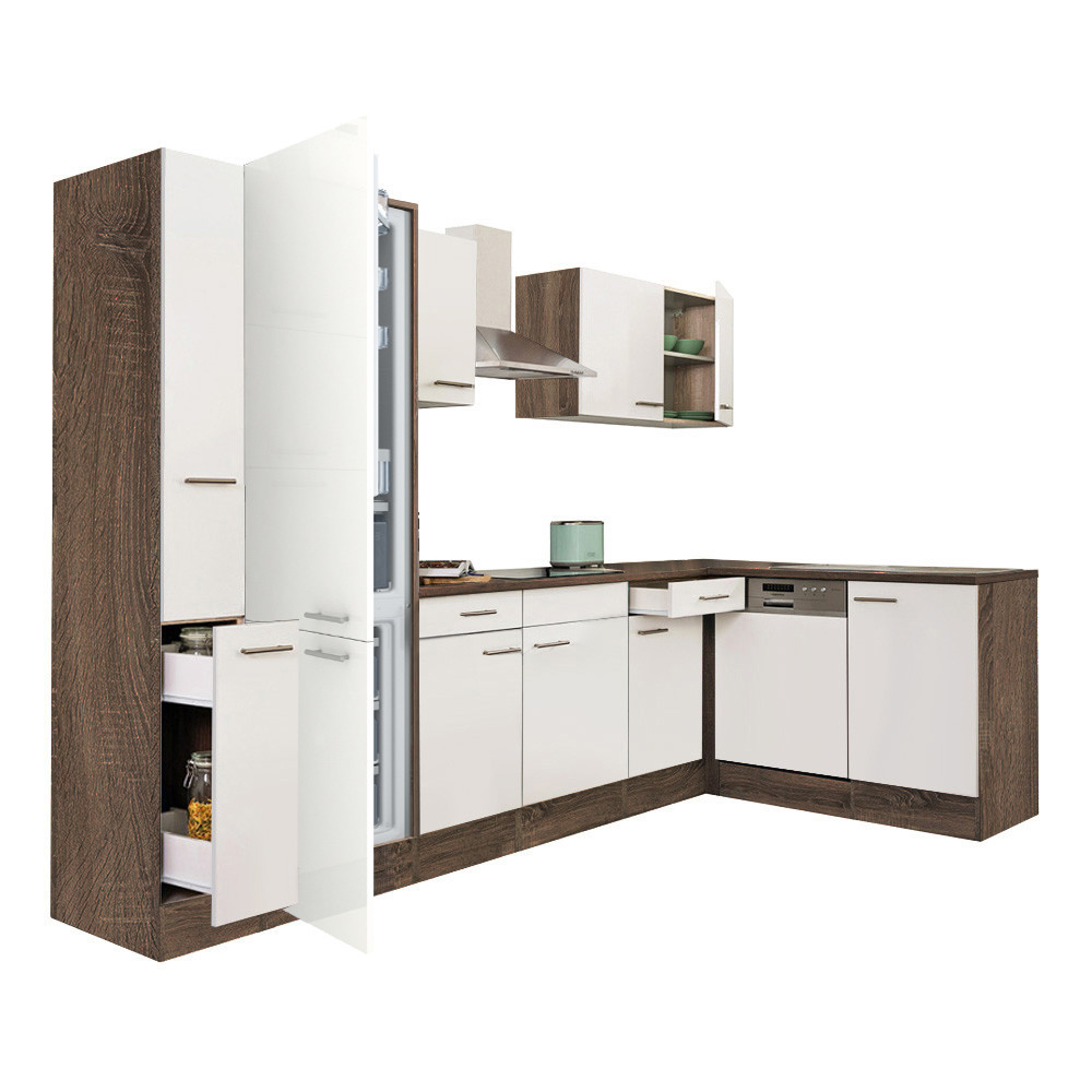 Mobilier bucătărie - Leziter Unitate de bucătărie de colț Yorki 310 cu congelator inferior și frigider