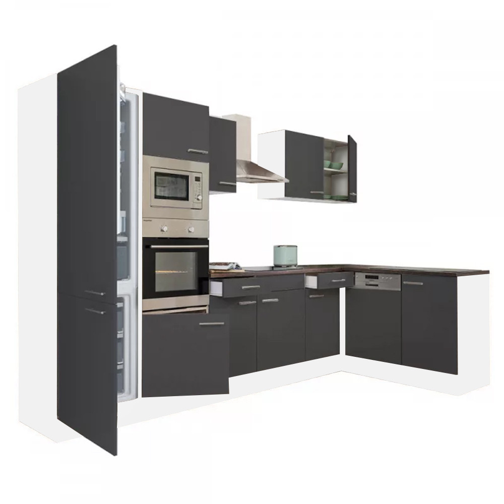 Mobilier bucătărie - Leziter Unitate de bucătărie de colț Yorki 340 cu congelator inferior și frigider