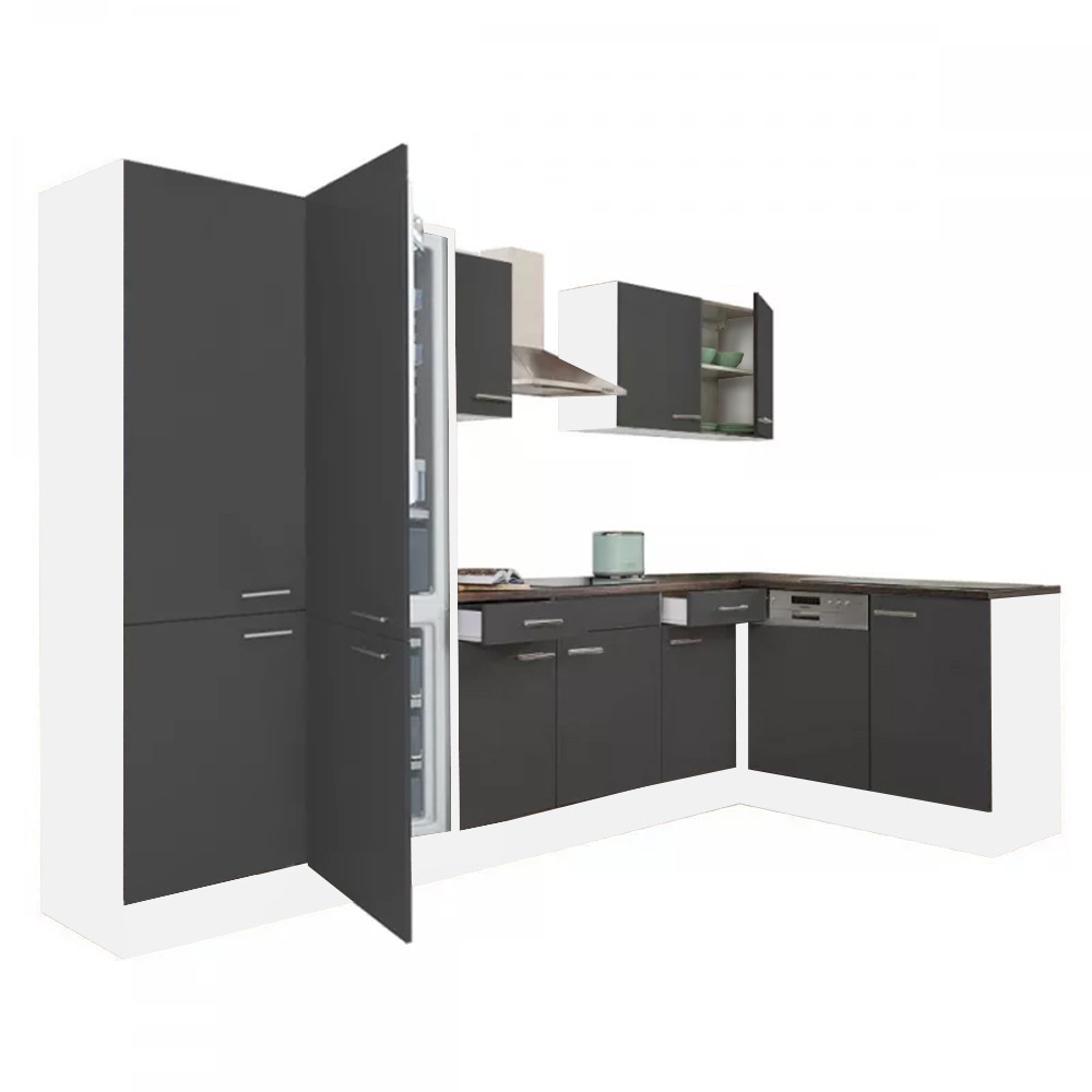 Mobilier bucătărie - Leziter Unitate de bucătărie de colț Yorki 340 cu congelator inferior și frigider