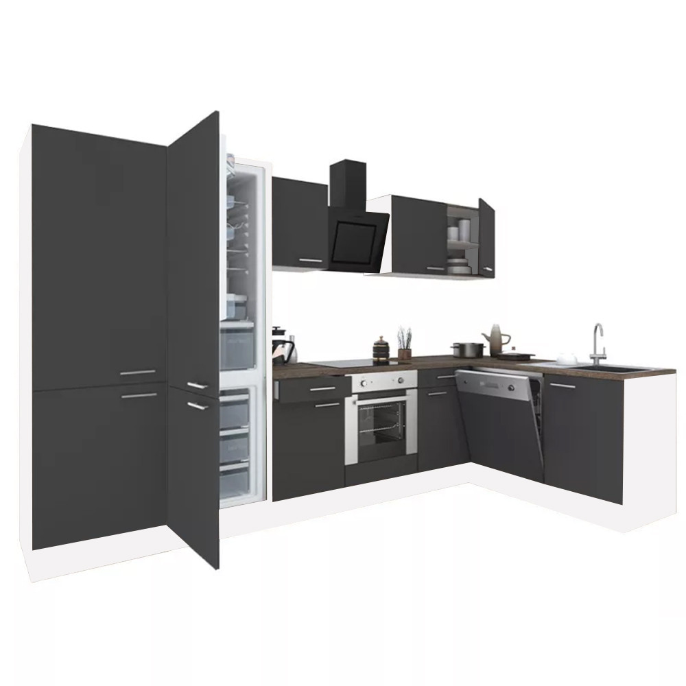 Mobilier bucătărie - Leziter Unitate de bucătărie de colț Yorki 340 cu cuptor inferior și frigider cu congelator inferior