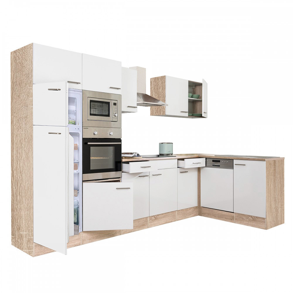 Mobilier bucătărie - Leziter Unitate de bucătărie de colț Yorki 340 cu congelator superior și frigider