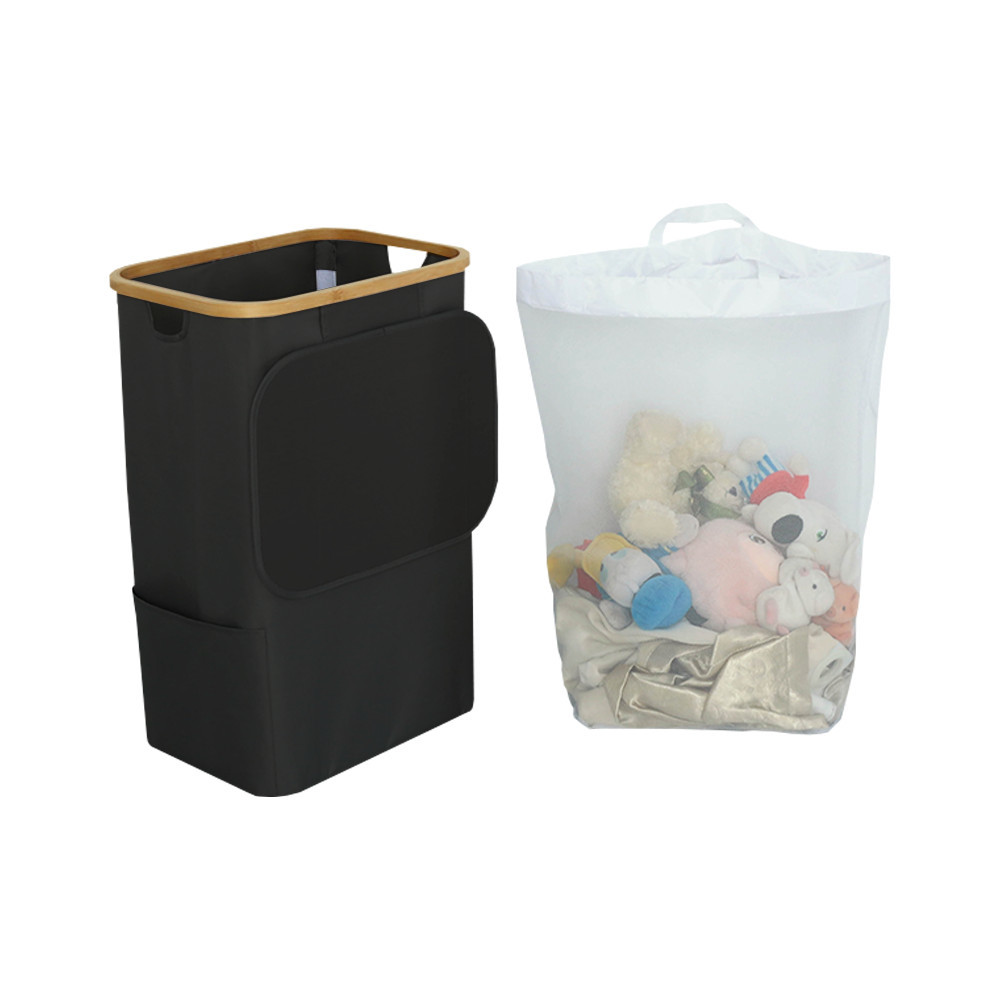 Accesorii baie - Leziter Coș de gunoi 100L negru 44x33x67 cm