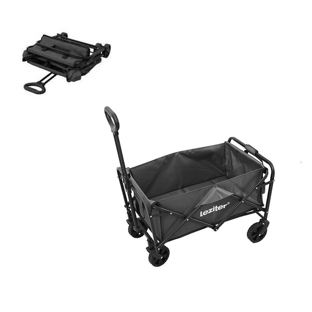 Cărucior grădină - Leziter Cărucior de plajă pliabil standard pentru grădină, gri