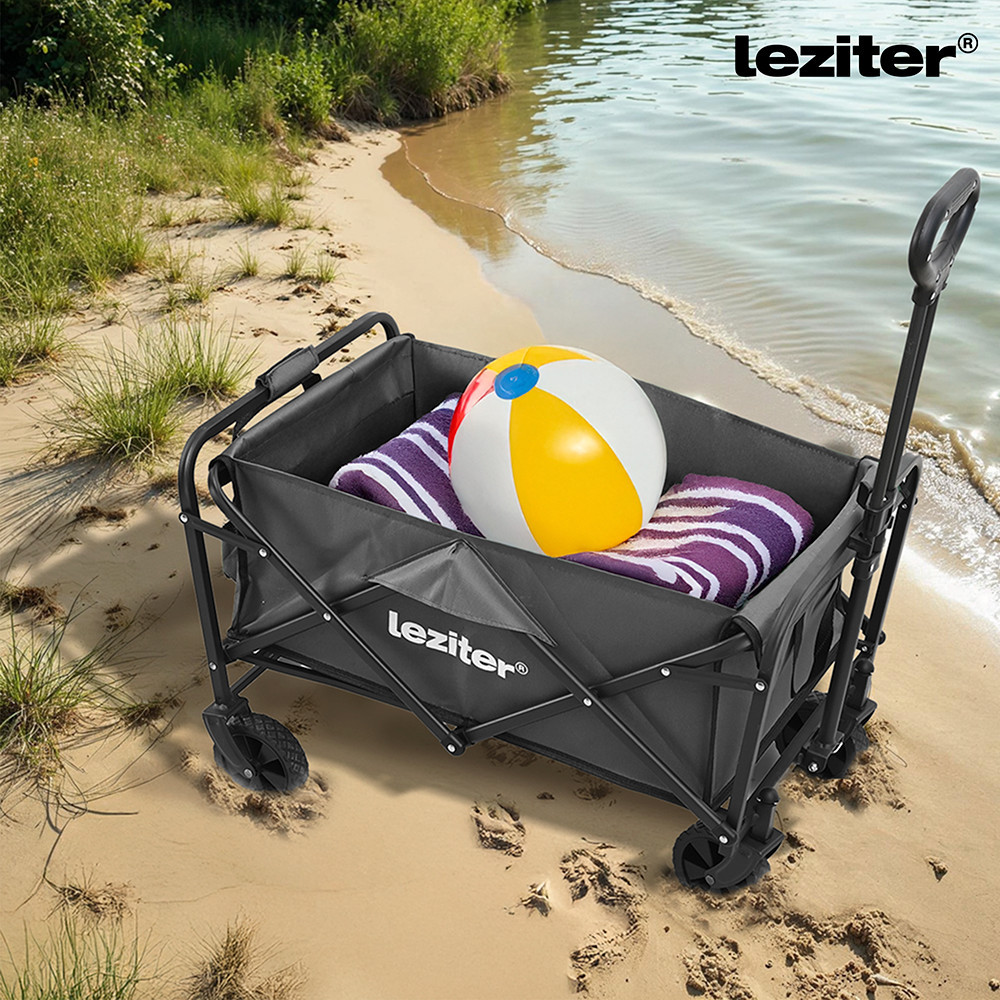 Leziter Cărucior de plajă pliabil standard pentru grădină, gri [1]