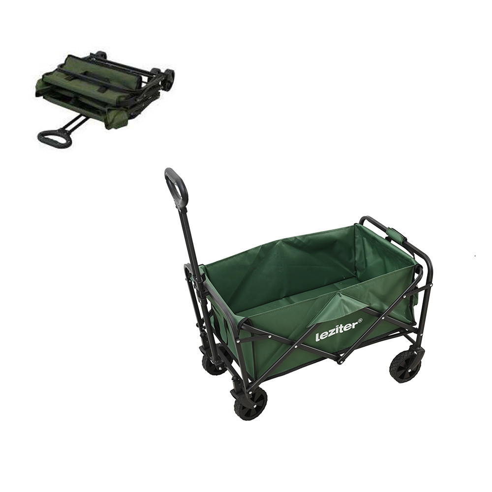 Cărucior grădină - Leziter Cărucior de plajă pliabil standard pentru grădină, verde
