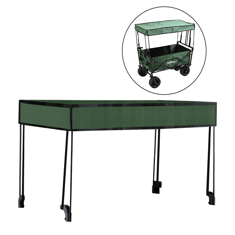 Cărucior grădină - Leziter Cărucior de plajă premium cu acoperiș verde