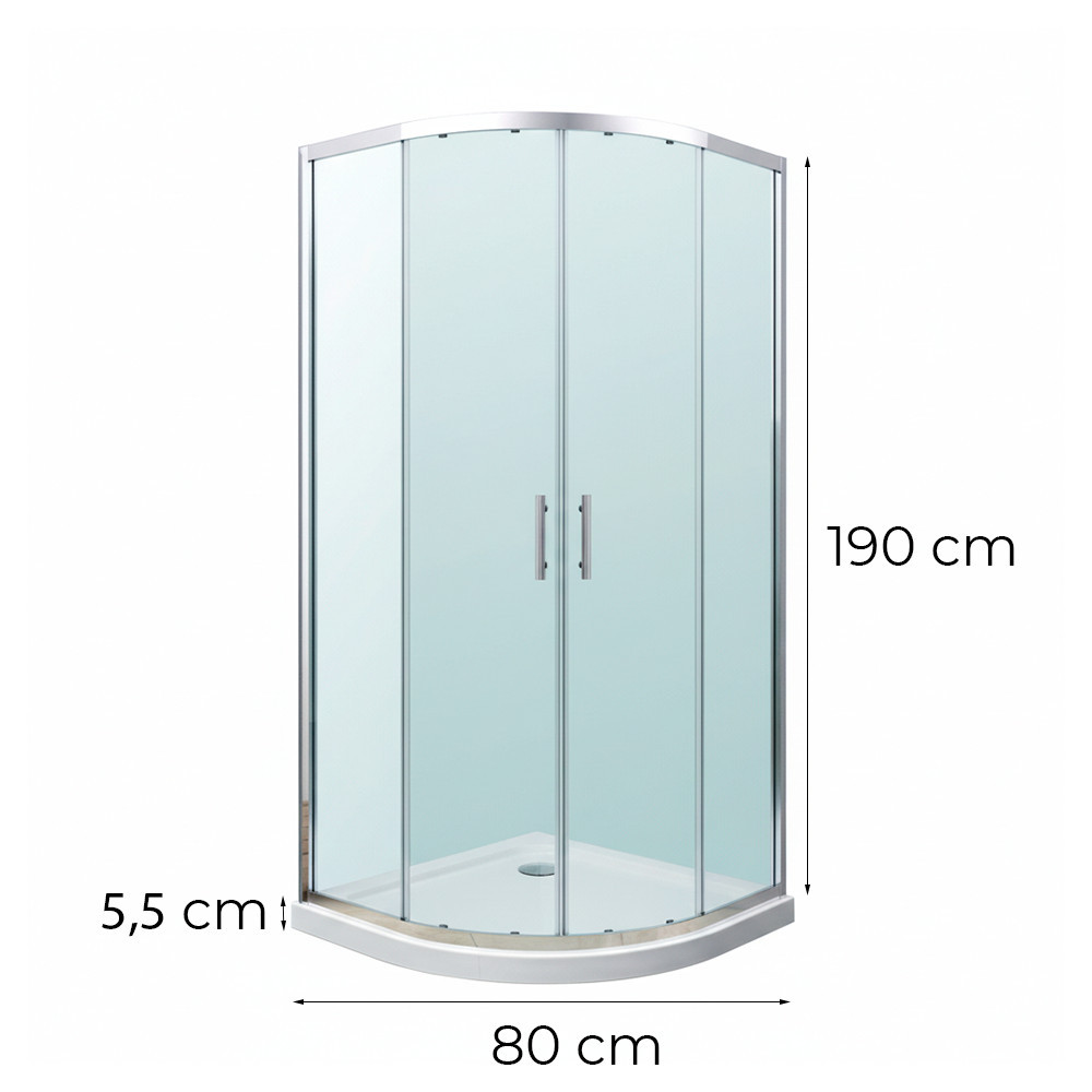 Leziter Soul 80x80 cm cabină de duș curbată cu tavă de duș [2]