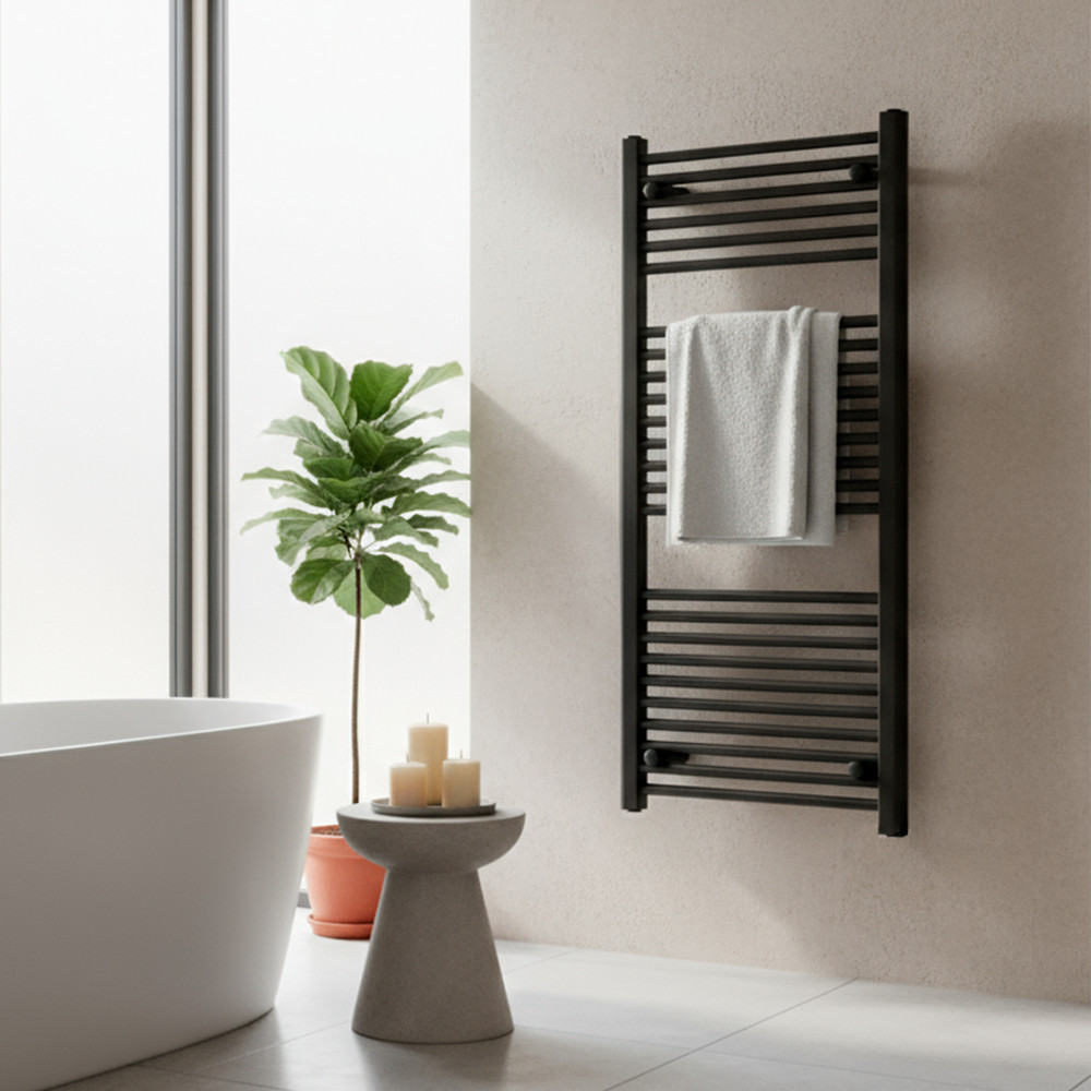 Leziter Uscător de prosoape drept radiator 1200x600 mm negru [1]