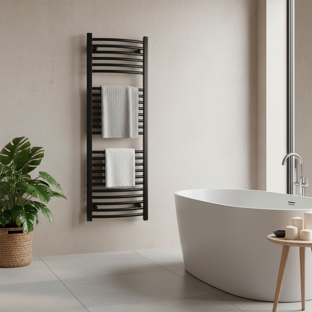 Leziter Radiator curbat pentru uscător de prosoape 1200x500 mm negru [1]