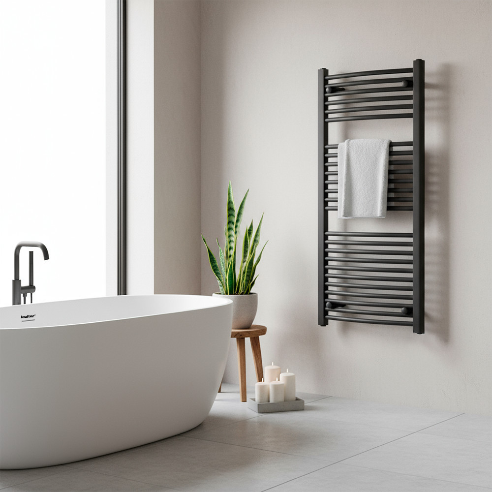 Leziter Radiator curbat pentru uscător de prosoape 1200x600 mm negru [1]