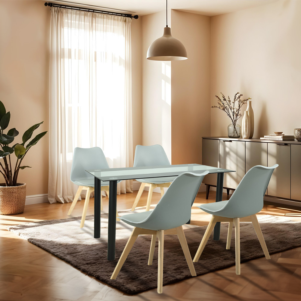 Leziter Set de masă Merlo 4 1 gri [1]