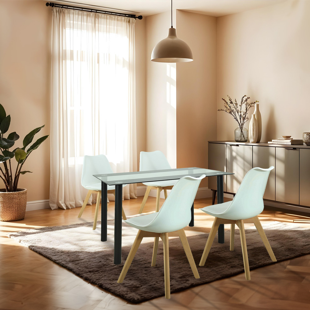 Leziter Set de masă Merlo 4 1 alb [1]