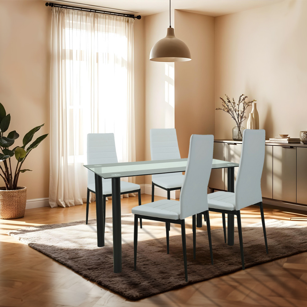 Leziter Set de masă Mezza 4 1 alb-negru [1]