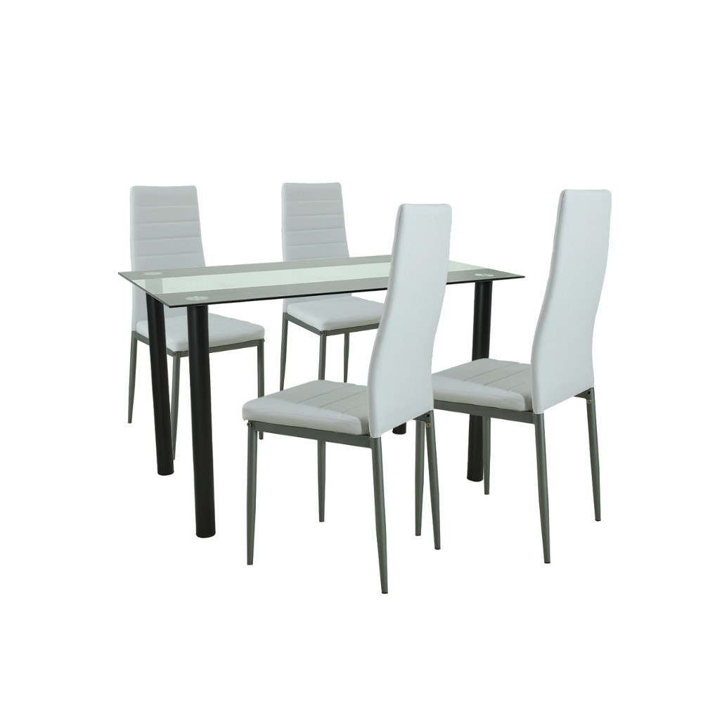 Mobilier - Leziter Set de masă Mezza 4 1 alb-gri