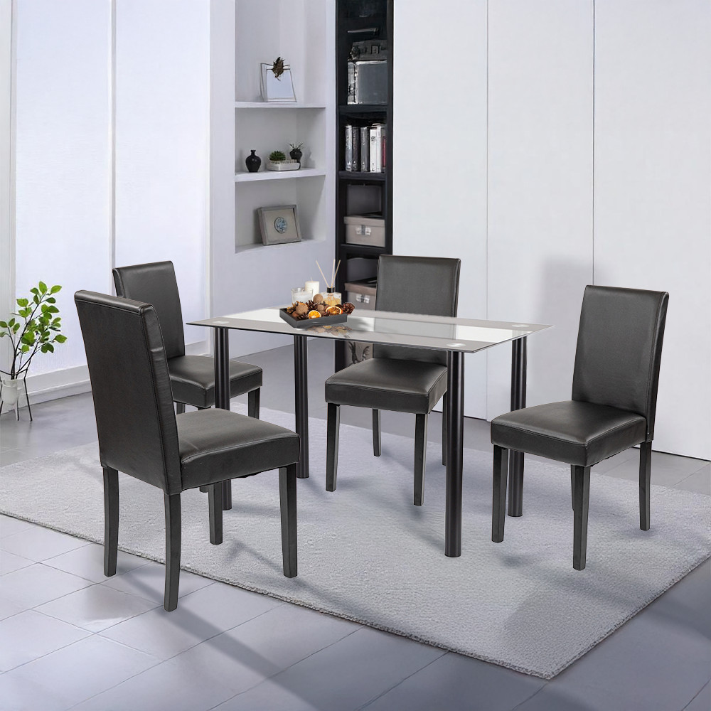 Leziter Set de masă Karin 4 1 negru-negru [1]