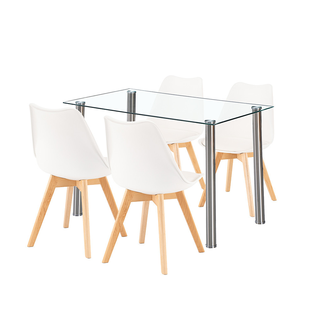 Set masă - Leziter Velon 4+1 set de luat masa alb-alb