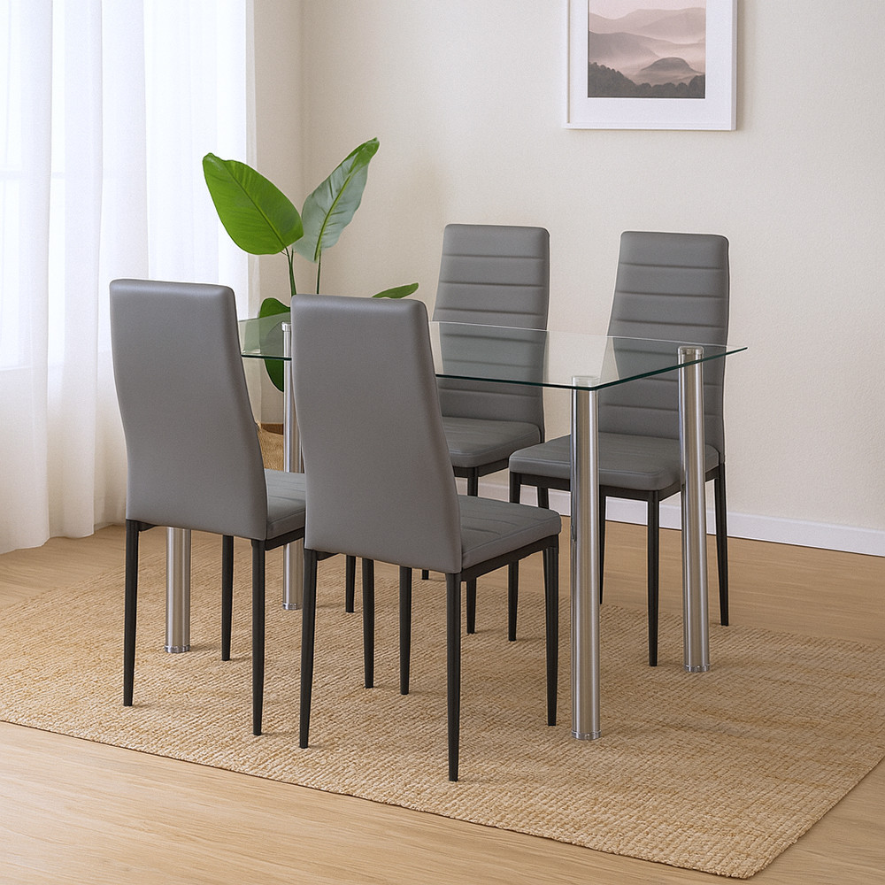 Leziter Mateo 4+1 set de sufragerie gri-negru [1]