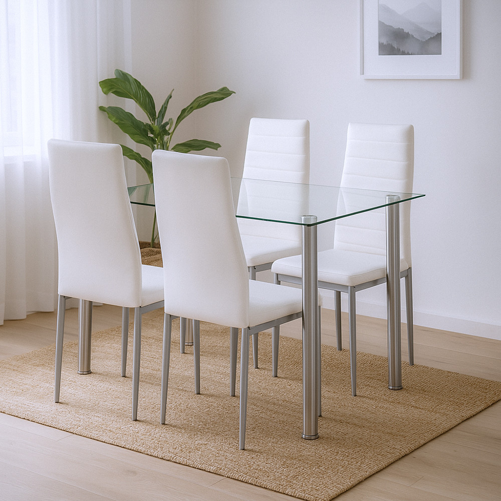 Leziter Mateo 4+1 set de sufragerie alb-gri [1]