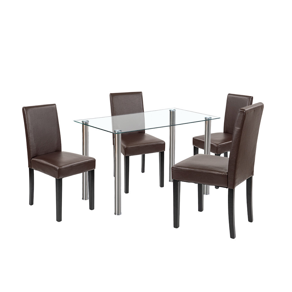 Mobilier sufragerie - Leziter Set de masă Karin 4 1 alb-maro