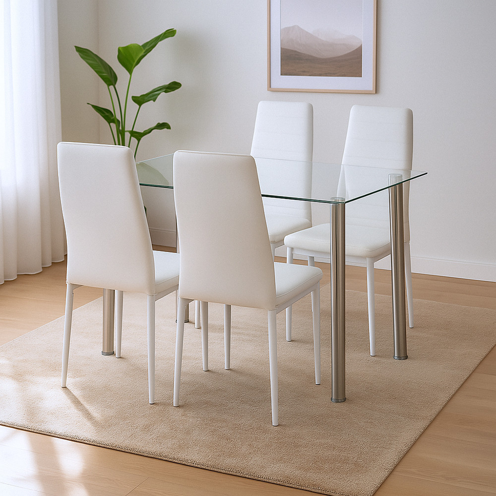 Leziter Nolen 4+1 set de sufragerie alb [1]