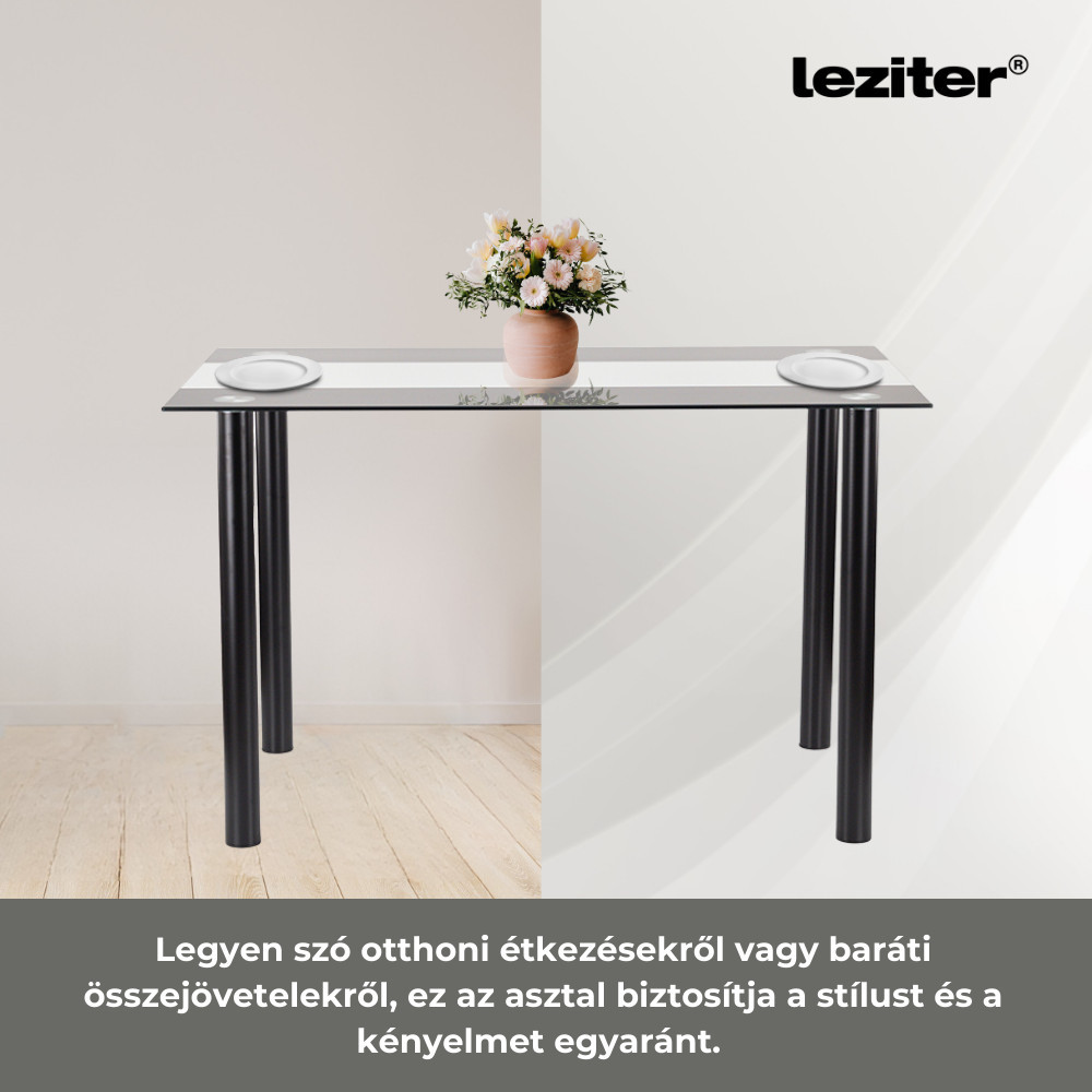 Leziter Masă de dining pătrată Riona, din sticlă, 140 cm [4]