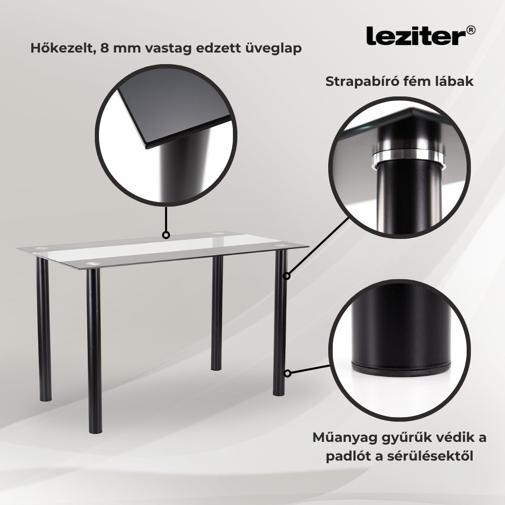 Leziter Set de sufragerie Zelma 4+1 negru-negru [3]