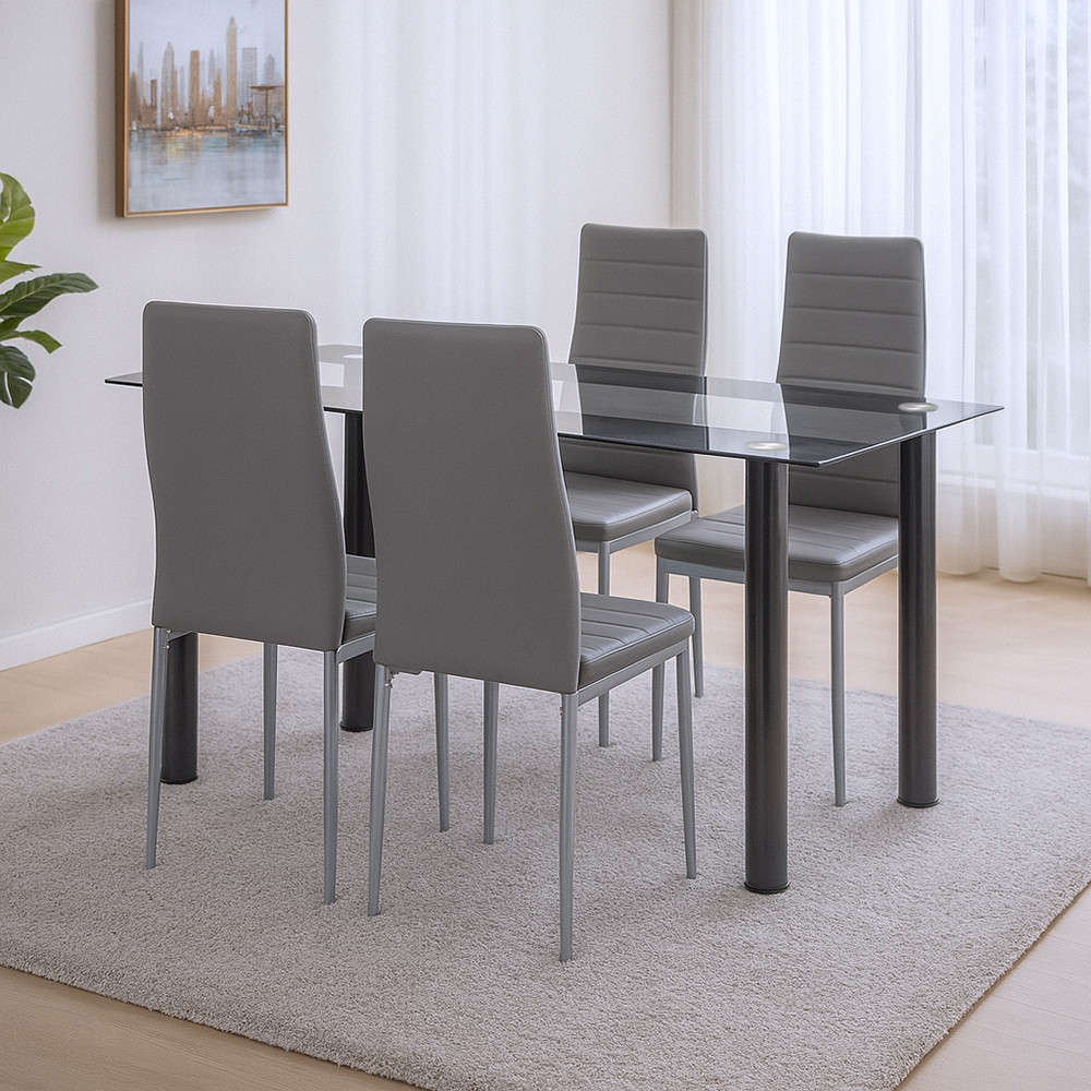 Leziter Denton 4+1 set de sufragerie gri-gri [1]