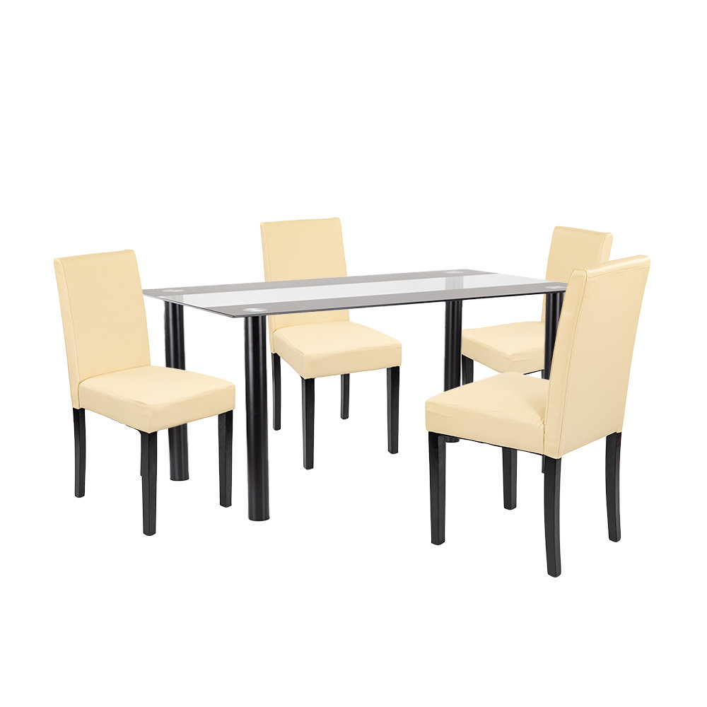 Set masă - Leziter Set de masă Cadiz 4 1 negru-bej