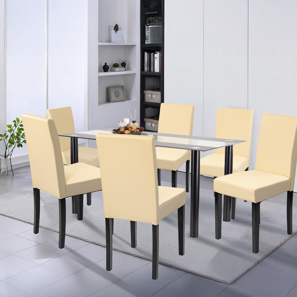 Leziter Set de masă Cadiz 6 1 negru-bej [1]