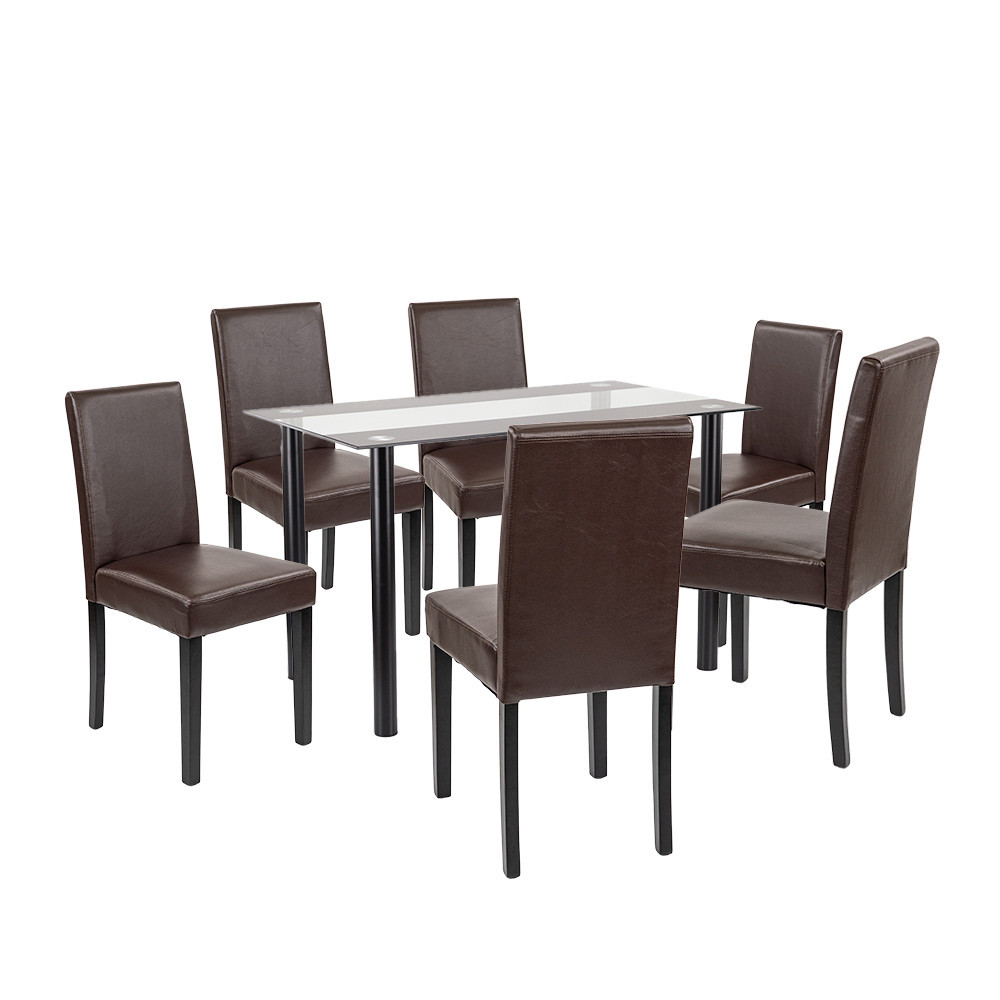 Set masă - Leziter Set de masă Cadiz 6 1 negru-maro