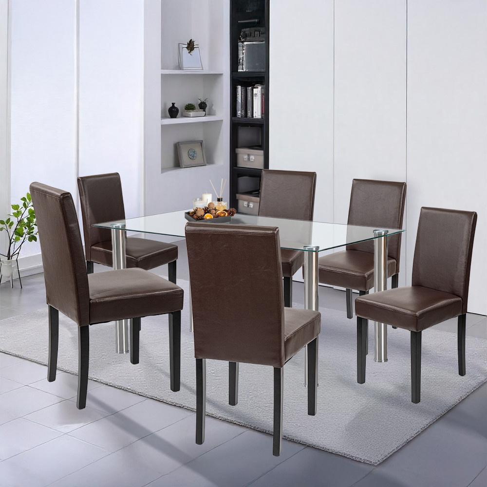 Leziter Set de masă Cadiz 6 1 negru-maro [1]