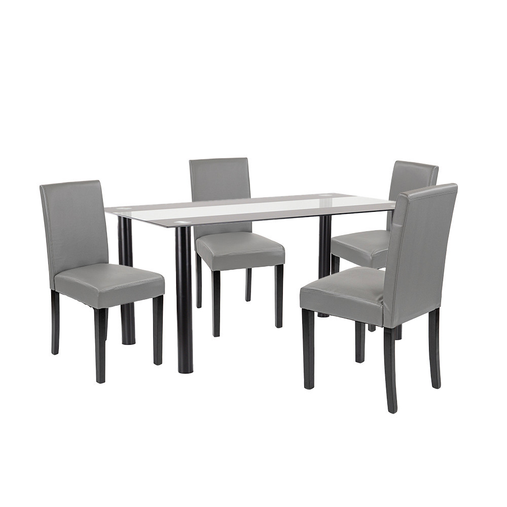 Set masă - Leziter Set de masă Cadiz 4 1 negru-gri