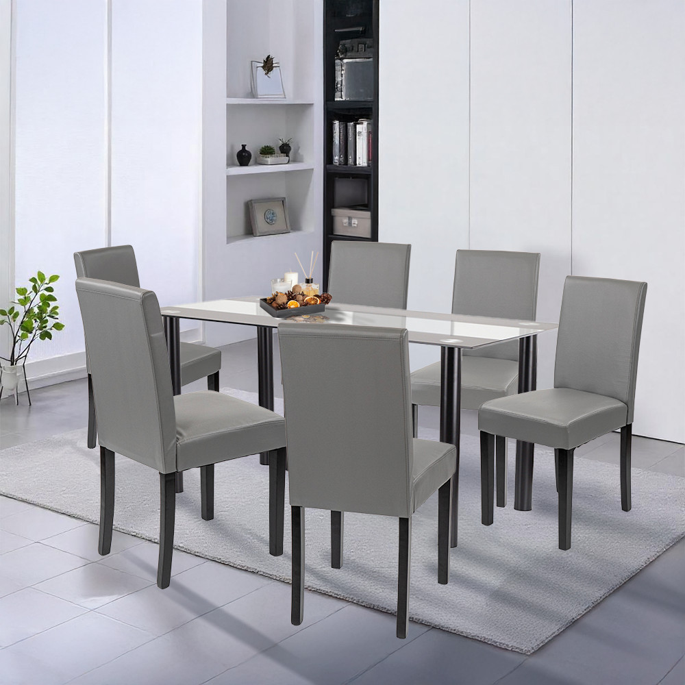 Leziter Set de masă Cadiz 6 1 negru-gri [1]