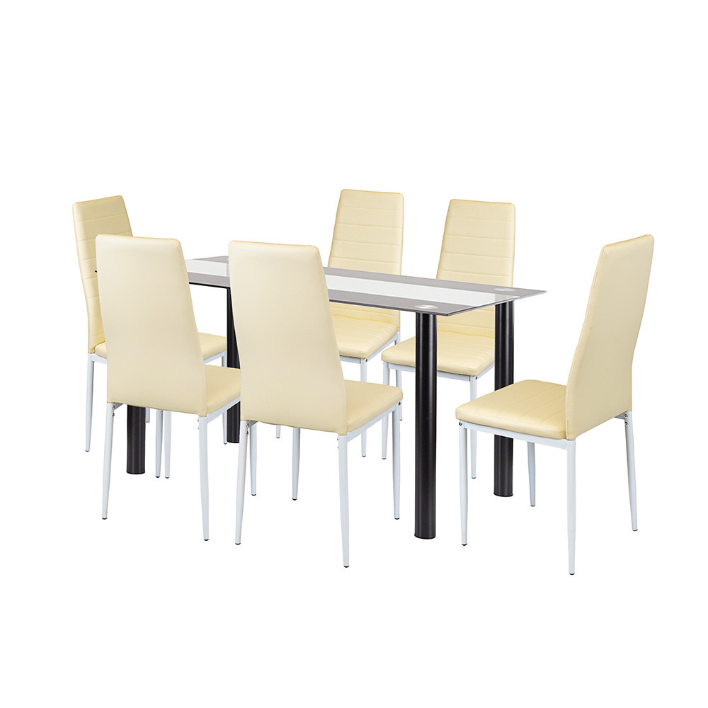 Set masă - Leziter Norman 6+1 set de luat masa bej