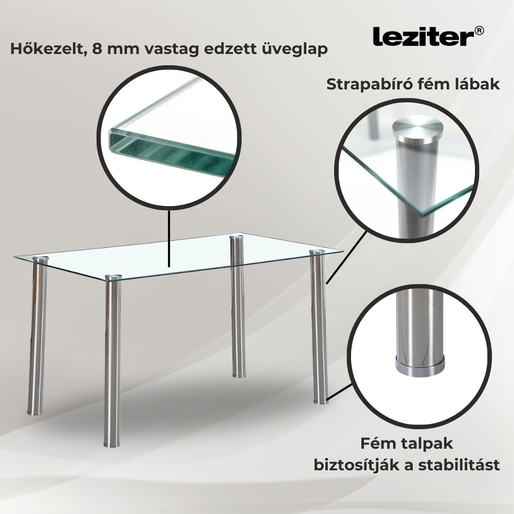 Leziter Masă pătrată din sticlă Berna 140 cm [3]