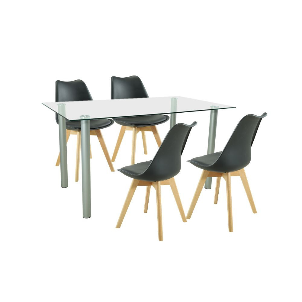 Set masă - Leziter Set de masă Midori 4 1 negru