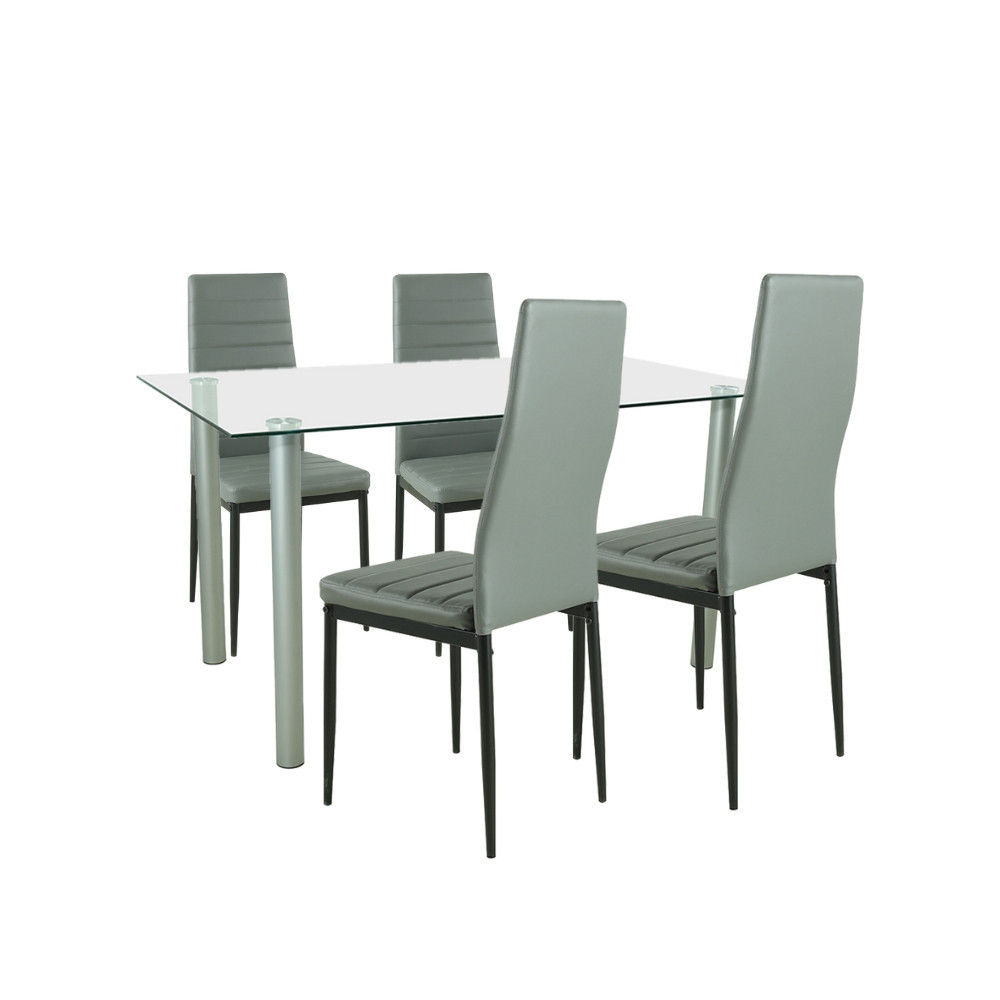 Mobilier - Leziter Set de masă Verna 4 1 gri-negru