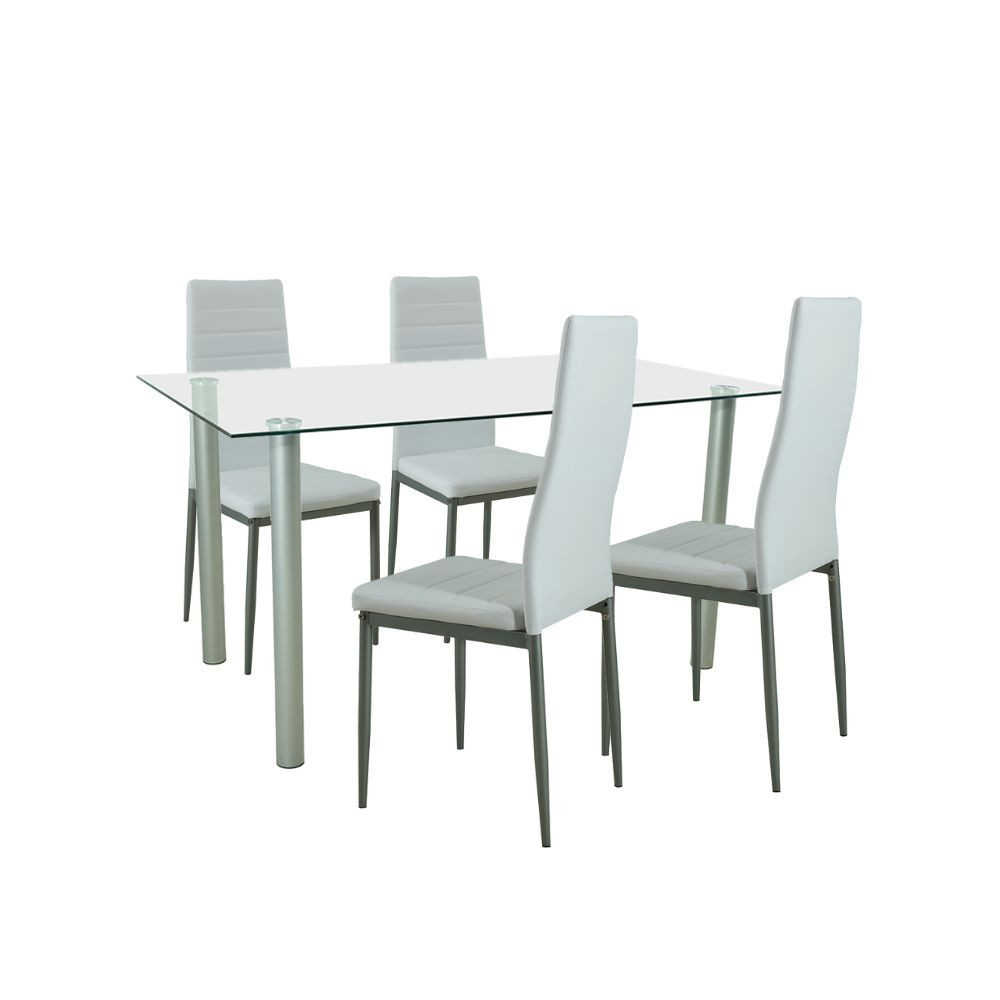 Mobilier - Leziter Set de masă Verna 4 1 alb-gri