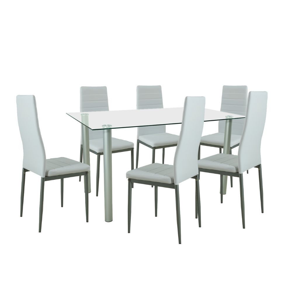 Mobilier - Leziter Set de masă Verna 6 1 alb-gri