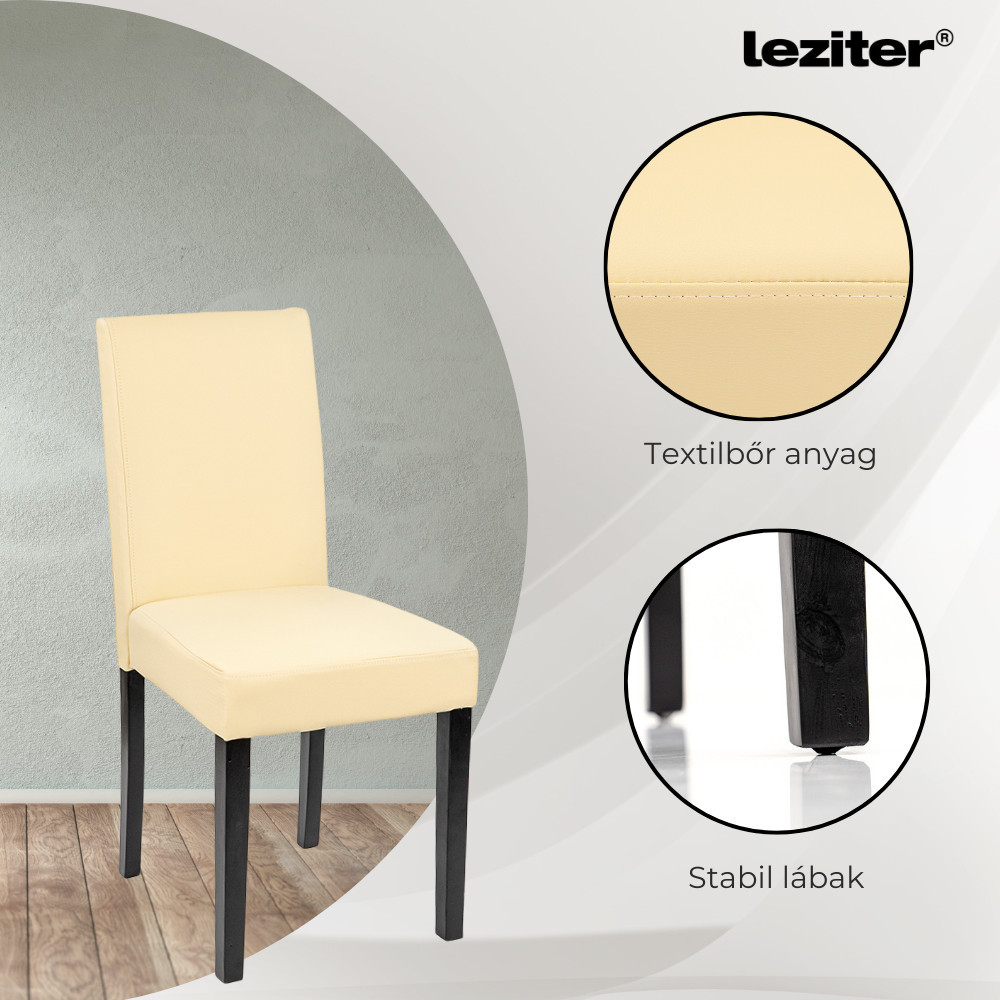 Leziter Set de masă Alen 4 1 negru-bej [3]