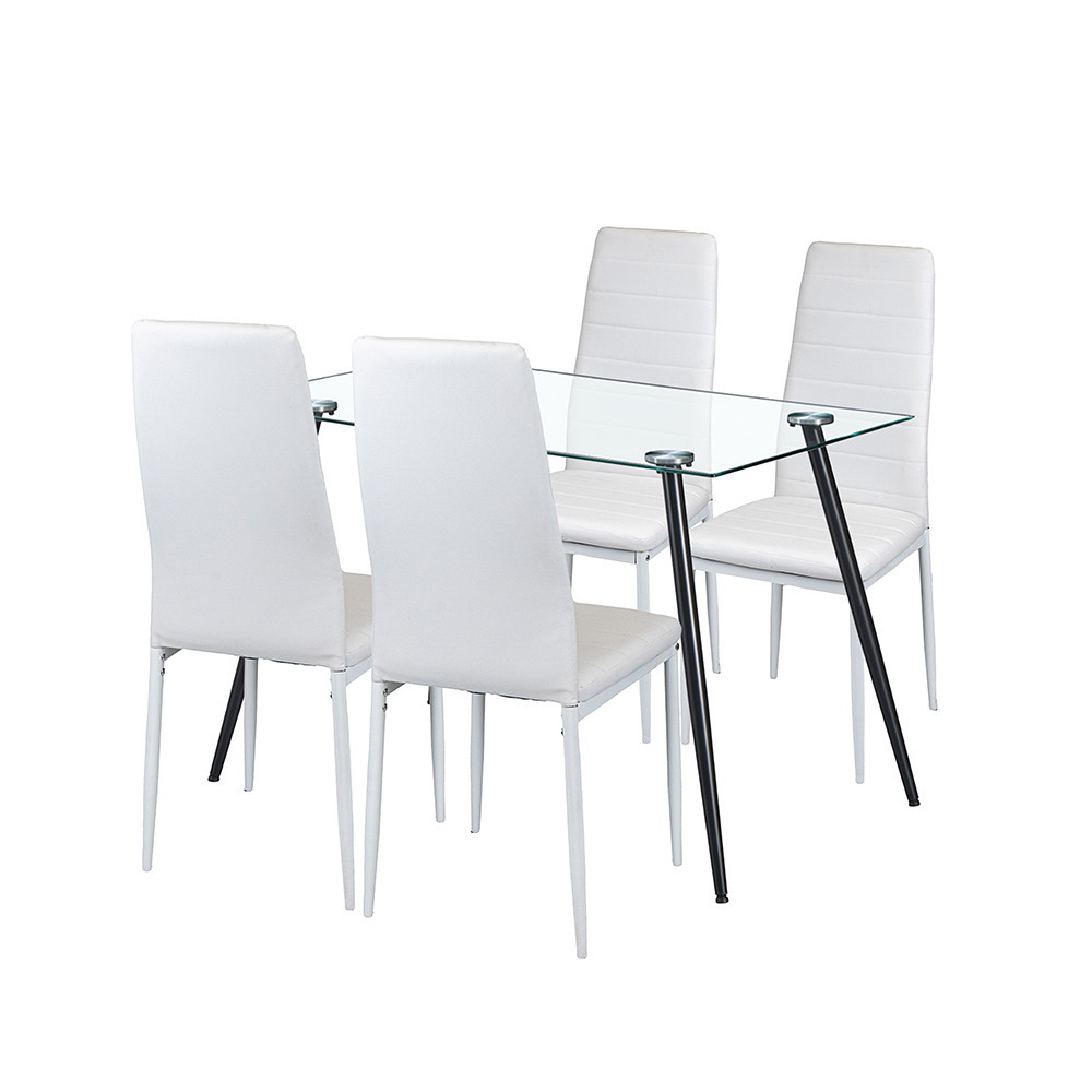 Set masă - Leziter Set de sufragerie Cruz 4+1 alb